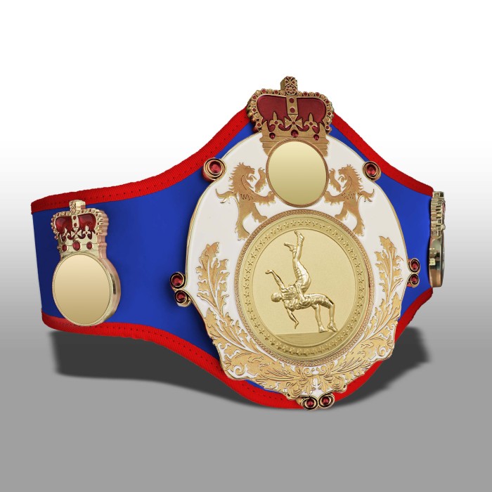 QUEENSBURY PRO LEATHER WRESTLING CHAMPIONSHIP BELT - QUEEN/W/G/WRESTG - 10+ COLOURS